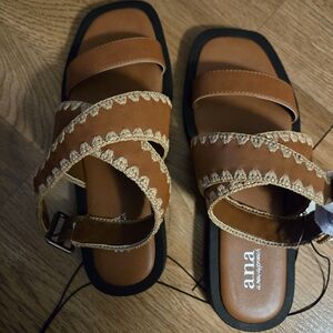 a.n.a Brown Strappy Sandals